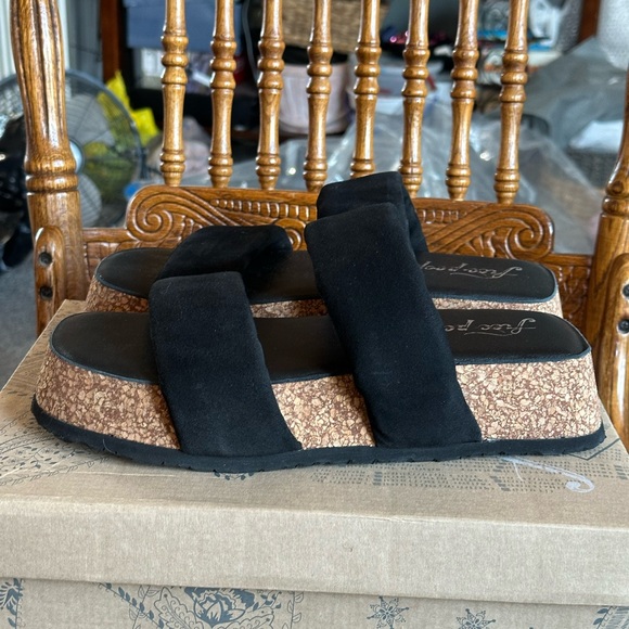 FREE PEOPLE NIB Fairmount Flared Sandals Black US 7.5 / EU 38. Boho Beachy Comfy - Picture 13 of 15
